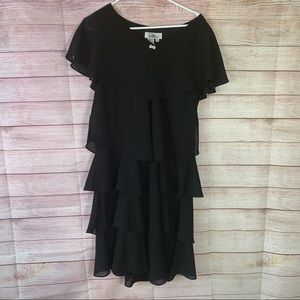 Patra Black Chiffon Womens ‎ Sheah Dress Size 14P